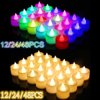 122448ชิ้น Flameless LED เทียนทีไลท์เทียนแต่งงานแสงโรแมนติกเทียนไฟสำหรับงานเลี้ยงวันเกิดตกแต่งงานแต่งงาน