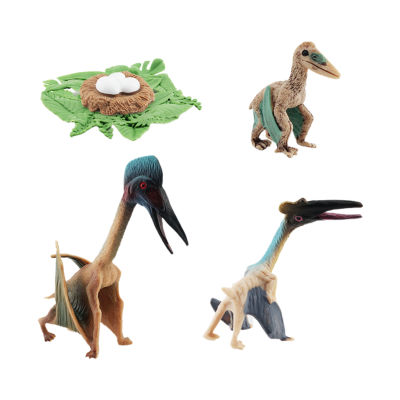 Microgood งานฝีมือจำลองแบบทำมือ4ชิ้น/เซ็ต4ขั้นตอนวงจรชีวิตแม่พิมพ์ไดโนเสาร์ไดโนเสาร์สัตว์ของขวัญสำหรับเด็กของเล่นเด็ก