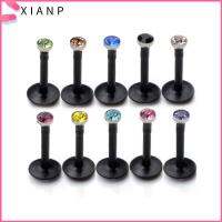 XIANP 10pcs แฟชั่น บาร์ คริสตัล อะคริลิค ลิปสตั๊ด เจาะเนื้อ อัญมณี Labret