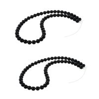 2X Round Black Onyx Precious Loose Beads of Semiprecious Stones 8mm