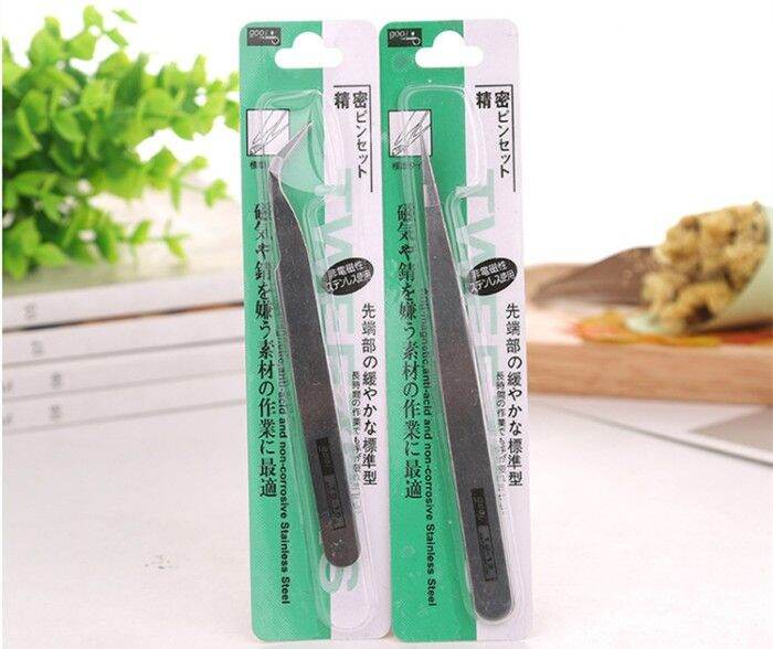 Pinset Tweezer Anti Statis Lurus Bengkok Tweezers Ts Esd Esd