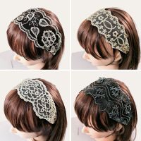 【YF】 Women Retro Fashion Headband Lace Embroidery Flowers Jacquard Wide-brimmed Floral Hairband Headgear Accessories