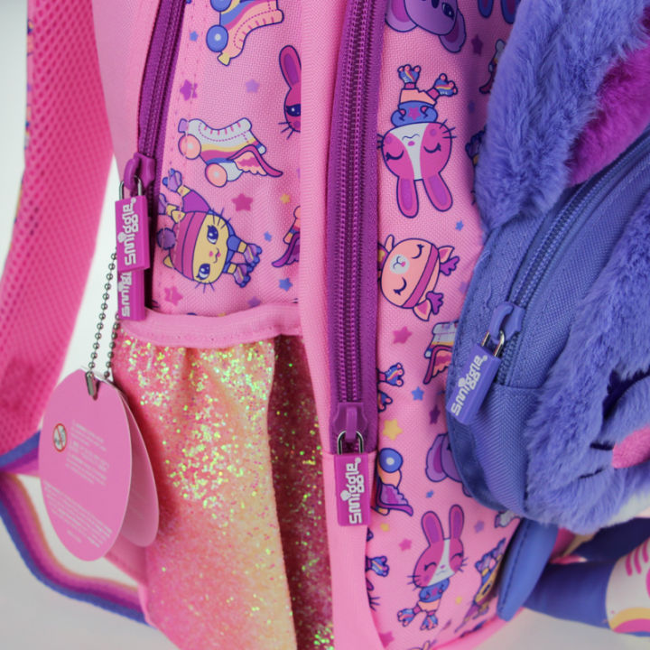 กระเป๋านักเรียนสำหรับเด็กของแท้จากออสเตรเลียเป้สะพายคอมพิวเตอร์กระต่ายสีชมพูน่ารักอายุ3-7ปีกระเป๋าแบบจำลอง14นิ้ว