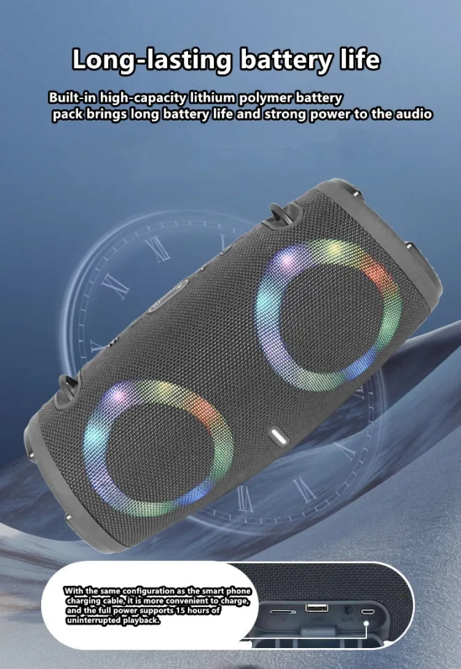 100W high power bluetooth speaker portable RGB colorful light waterproof  wireless subwoofer360stereo surround TWS Caixa de som