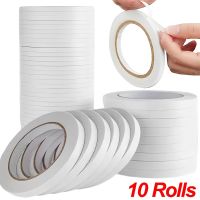 10 Rolls Double Sided Adhesive Tape 8M Ultra-thin White Strong Tape Sticker for Home Office Craft Double Sided Tape Sticky Paper Adhesives Tape