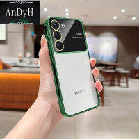 AnDyH Phone Case For Samsung S23 Electroplated Transparent Soft TPU Glass Camera Protector Back Cover