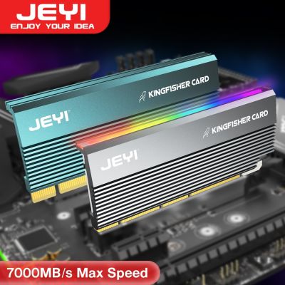 JEYI RGB PCIe 4.0อะแดปเตอร์ NVMe การ์ดอะแดปเตอร์ SSD M.2 PCIe ไป NVMe พร้อมฮีทซิงค์อะลูมิเนียมรองรับ Gen4 Gen3 Gen1 Gen2