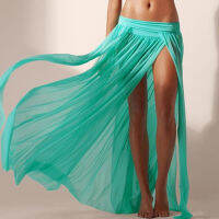 ชุดว่ายน้ำสตรีบิกินี่ Cover Up Sheer Beach Wrap กระโปรงยาวชุดว่ายน้ำ Cover Up Sarong Pareo Sundress ฤดูร้อน Beachwear Swimwear