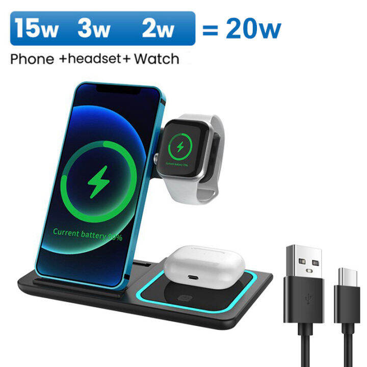 3-in-1-wireless-charger-15w-พับได้-fast-charging-station-สำหรับ-pro-14-13-pro-max-12-11-8-plus-samsung