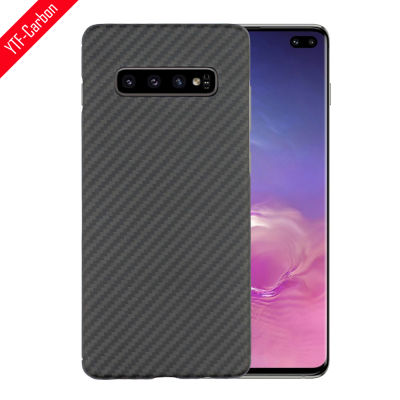 YTF-Carbon เคสโทรศัพท์คาร์บอนไฟเบอร์แท้สำหรับ Samsung Galaxy S10+ เคส Aramid เคสมือถือบางน้ำหนักเบาสำหรับ S10e S10 Plus