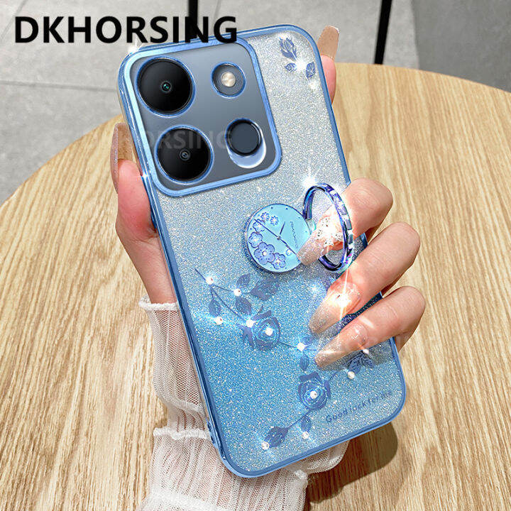 dkhorsing-เคสโทรศัพท์ป้องกันกล้องสำหรับ-note-อินฟินิตี้30-30vip-30i-smart7-30pro-hot30-30i-ไฟฟรี30play-ไล่ระดับสีระยิบระยับหรูหรานิรันดร์กุหลาบปลอกอ่อน-infinix-note30-4g-5g-เคสซิลิโคนเคลือบอิเล็คโทรเพ