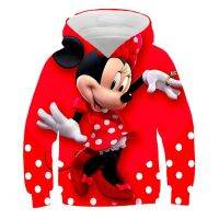 HOT★1-14ปี Mickey Minnie เมาส์เสื้อฤดูใบไม้ร่วงฤดูใบไม้ผลิแขนยาว Hooded Tops เสื้อผ้าสาว Disney Hoodies เครื่องแต่งกาย