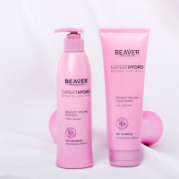 Beaver Experthydro Bouncy volume shampoo 318ml +condi 258ml แชมพุพร้อมยานวดสุตรอ่อนโยนปราศจาก paraben ปลอดภัยต่อหนังศรีษะ สูตรสำหรับผมเส้นเล็ก ช่วยเพิ่มโวลุ่ม