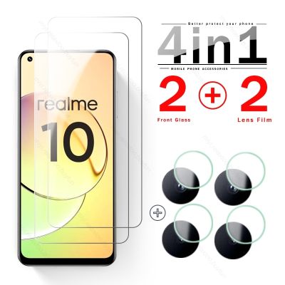 Realme10ป้องกันกระจกกล้องถ่ายรูป4 In 1,สำหรับ Realmi Realme 10 4G 2022 RMX3630 6.4 Quot; ปกป้องหน้าจอกันระเบิดฟิล์ม HD
