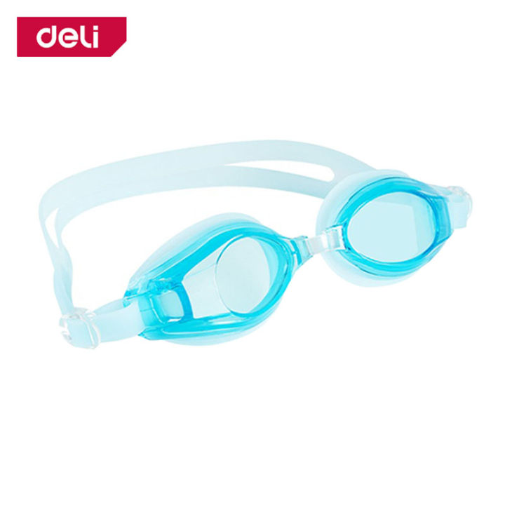 deli-แว่นดำน้ำ-แว่นตาว่ายน้ำ-แว่นตากันน้ำ-อุปกรณ์ว่ายน้ำ-สายยืดปรับความยาวได้-ซิลิโคนนิ่มใส่สบาย-เลนส์-hd-เคลือบกันฝ้าอย่างดี