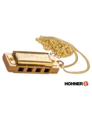 Hohner Little Lady Gold Plate ฮาร์โมนิก้า คีย์ C / 4 ช่อง พร้อมสร้อยแขวนคอ + ฟรีกล่องของขวัญ ** Made in Germany **