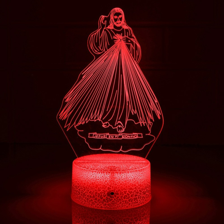 พระแม่มารีโคมไฟศาสนา3d-led-ไฟกลางคืนพระเยซูคริสต์ฮินดูโคมไฟ16สีสวิทช์สัมผัสที่ดีที่สุดสำหรับของขวัญคริสต์มาส