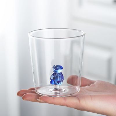 ✑∋  Internet celebrity bear glass Italian style three-dimensional animal water cup heat-resistant creative cute tea