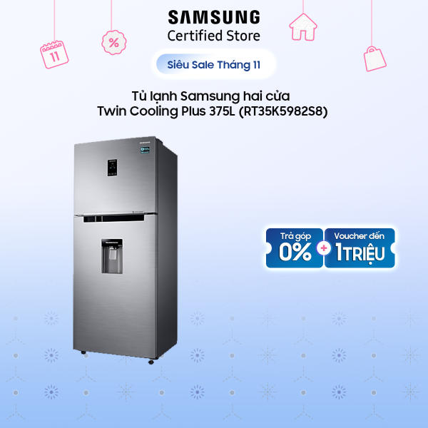 Tủ lạnh Samsung hai cửa Twin Cooling Plus 375 lít (RT35K5982S8) | 2 dàn lạnh độc lập Twin Cooling