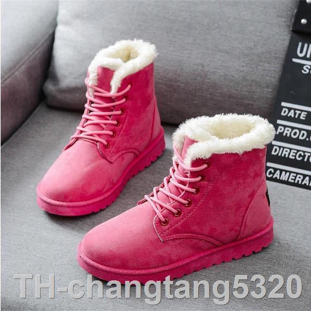 2023changtang5320-ผู้หญิงรองเท้าบู๊ทหิมะฤดูหนาวหญิงรองเท้าอุ่นลูกไม้แบนผู้หญิงรองเท้ารองเท้า-f031-ขายร้อน-36-42