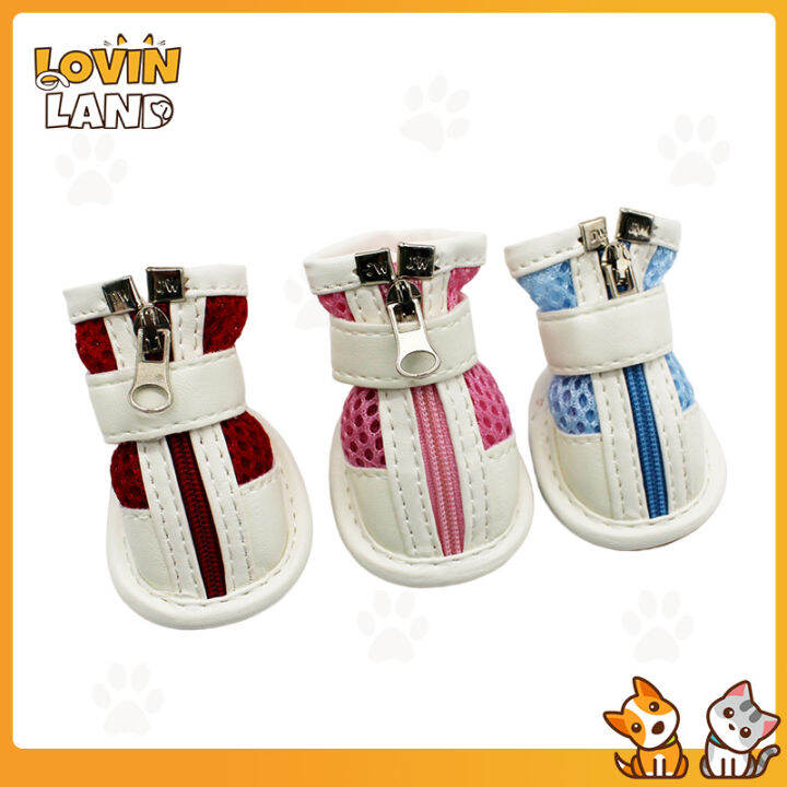 Lovinland Pet Shoes Cat and Dog Shoes Mesh Zipper Sneakers Out