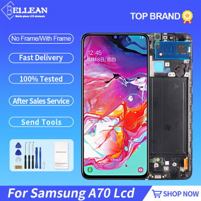 6.7นิ้ว AMOLED A70 2019จอแสดงผลสำหรับ Samsung Galaxy A70 LCD Touch Panel Screen Digitizer A705 LC A705F ประกอบกับกรอบ