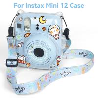 【LZ】✕  Caso protetor transparente para Fujifilm Instax Mini 12 Shell De Armazenamento De Foto Shell De Cristal Correia De Corda Adesivo Define