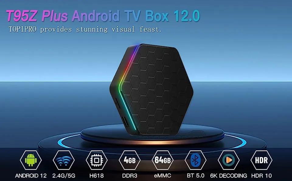 T95z Plus 6K HDR Android 12.0 TV Box - 4GB/64GB