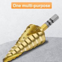 6-25mm Pagoda-Shaped Step Cone Drill Bit Spiral Hex Shank HSS for TITANIUM Coate Drills Drivers