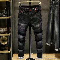 CODkecanm8 Winter Mens Jeans Brushed Thickened Black Slim-Fit Leggings Korean Version Stretch Brand冬季男士牛仔裤加绒加厚黑色修身小脚裤韩版弹力潮牌百搭休闲长裤Jeans lelaki musim sejuk Plush tebal Black Slim Leggings Korea elastik trendy brand versatile casual celana