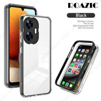 เคสโทรศัพท์โปร่งใส ROAZIC สำหรับ Realme C55/Realme C55 NFC ซองนุ่มกันกระแทกปลอกแบบ2 In 1สีลูกกวาดฝาครอบหลังซิลิโคนใส