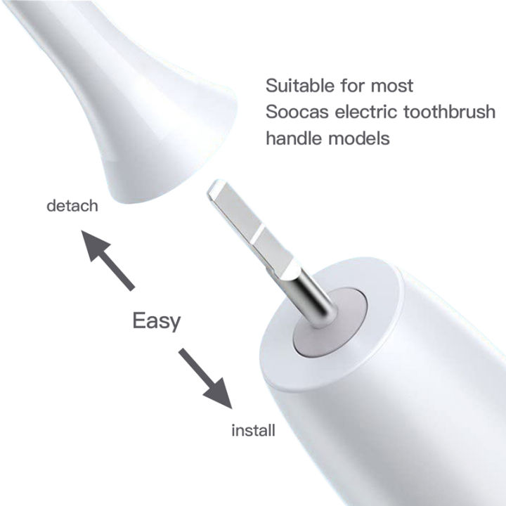4ชิ้นเซ็ตเปลี่ยนหัวแปรงสีฟันสำหรับ-soocas-x3x3ux5โซนิคไฟฟ้าฟันทำความสะอาดหัวฉีด-dupont-แทนที่สมาร์ททันตกรรมแปรง
