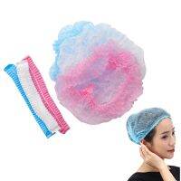 HOT 100 PCS Disposable Caps Shower Clear Waterproof Hat Pleated Anti Dust Hat Women Bath Bonnet Hair Salon Beauty tools