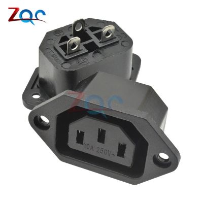 Chassis Female 15A/250V 3PIN 05231 AC IEC C13 C14 Inline Socket Plug Adapter Mains Power Connector Power Supply Output Outlet  Wires Leads Adapters