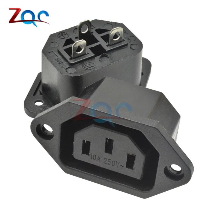 chassis-female-15a-250v-3pin-05231-ac-iec-c13-c14-inline-socket-plug-adapter-mains-power-connector-power-supply-output-outlet-wires-leads-adapters