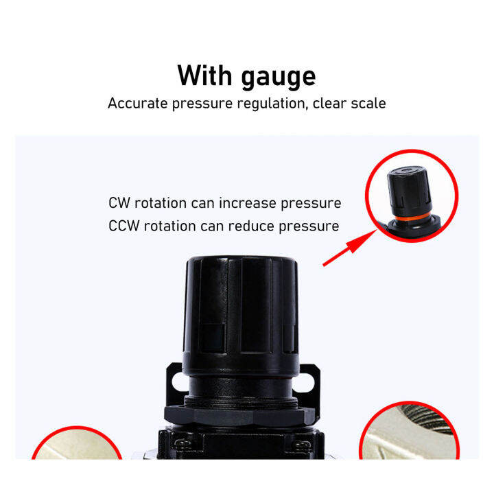 Adjustable Air Pressure Regulator Female Thread Clear Scale Non Leakage
