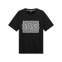 เสื้อยืดแขนสั้นพิมพ์รอบคอโลโก้ BOSS สำหรับผู้ชาย