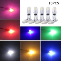 T5 ไฟภายในรถ 3014 2SMD ไฟ LED หลอดไฟมาตรวัดหน้าปัดด้านข้าง, 10 ชิ้น