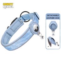 ✆✷ CAWAYI KENNEL Nylon Pet Adjustable Collars for Air Tag Location Tracker Dog Cat Anti-lost Reflective Protection Collar for Dogs