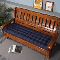 Old-fashioned Wooden Three-seat Cushions Thickened Solid Wood Sofa Cushion Four Seasons General Long Strip Pad Soft Comfortable