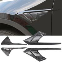 For Model Y 2021-2023 Side Camera Cover, Side Camera Indicator Protection Cover (ABS Glossy Carbon Fiber Pattern)