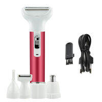 5 In 1 Women USB Rechargeable Nose Eyebrow Home With Cleansing Brush Electric Hair Remover Kit Long Lasting ABS Painless