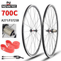 ใหม่ Novatec 700C ล้อจักรยานถนนสองชั้นล้อแม็กเบรกขอบ A271/F372SB แสงฮับจักรยาน24หลุม4แบริ่ง7/11วินาที Wheelset