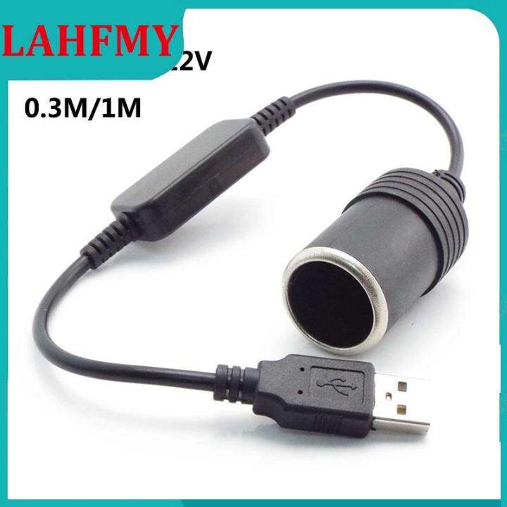 QHFLA Store Usb Port 5V Type A Male To 12V Lighter Socket Connector