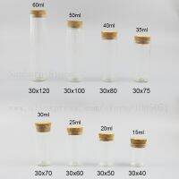 【CW】✲◙  50 x Borosilicate Glass Bottle Jar Vial Test Tube with Stopper Small 15ml 20ml 30ml 50ml 2oz