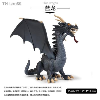 🎁 ของขวัญ Jurassic solid blue dragon จำลองไดโนเสาร์ western flying magic ไดโนเสาร์หายใจไฟของเล่นเด็ก