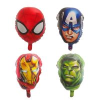 10pcs 18inch Spiderman Captain America Hulk Iron Man Head Foil Balloons The Avengers balloons birthday party Decor hero toys Balloons