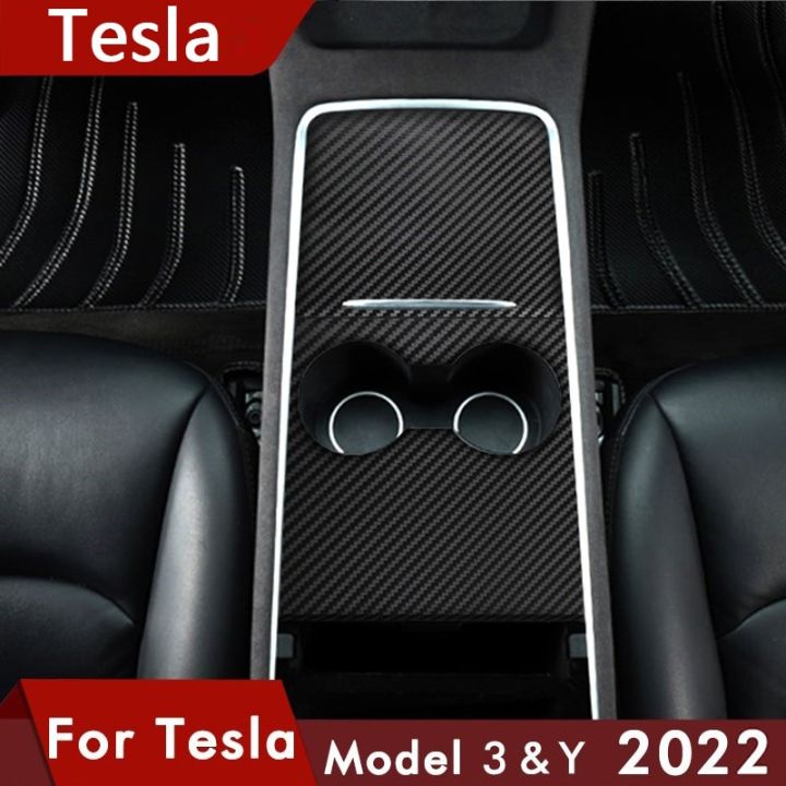 tesla-แผงควบคุมส่วนกลางของรถ-ลายไม้อุปกรณ์เสริม3-y-คาร์บอนไฟเบอร์แผ่น-abs-สามชิ้นส่วนภายในรถยนต์