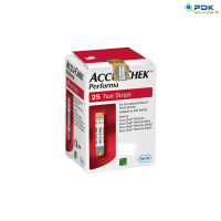 แถบตรวจน้ำตาล ตรวจวัดค่าน้ำตาลในเลือด  ACCU-CHEK Performa 25 ชิ้น