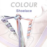 【LZ】☜℡  Air Force One Classic cadarços planos para mulheres tênis algodão esporte branco lazer lacete acessórios 1 par 4 cores